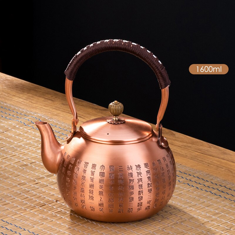 Kırmızı bakır çaydanlık Çin çay töreni el yapımı saf çay kung fu çay bakır çay kıyısı retro sağlık bakımından korun