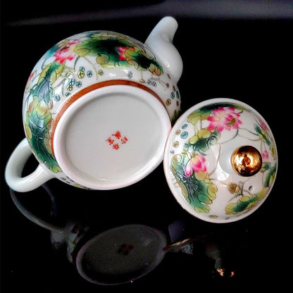 Kinesisk Jingdezhen vintage porcelæn tilbehør infuser tekande samovar med silceremoni til te guan yin oolong grøn te