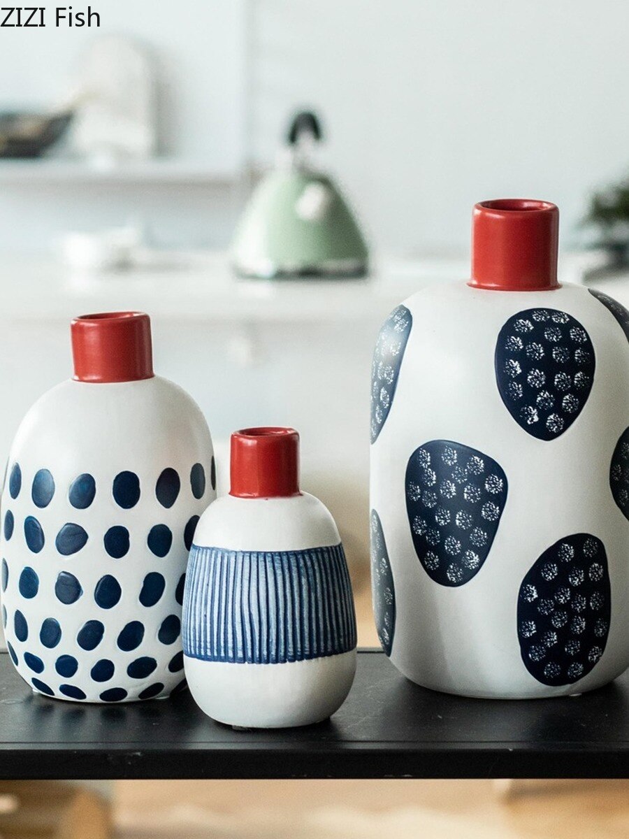 Moderne japanische Keramik-Blumenvase, kleines Kaliber, Kunst, Blumenarrangement, Wohnzimmer, Schlafzimmer, Desktop-Vase, Heimdekoration, Kunsthandwerk 