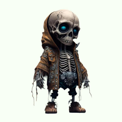 Coole Skelettfiguren aus Kunstharz, Halloween-Skelettfigur, Totenkopf, schreckliche Ornamente, Auto-Instrumententafel, Schreibtisch-Dekoration