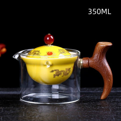 Keramisk glass tekanne kinesisk gongfu te pot 360 rotasjon teprodusent automatisk enkeltpotte tekanne for te