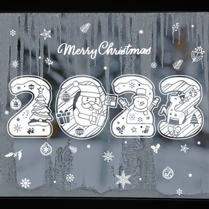 1SET SANTA CLAUS SNOPE SNOPE AVOLTTORI FINESTRA ELK FINFLAKE STRUTTO ELETTROSTATICO MOLTO ELETTROSTATICO 2023 Decorazione natalizia per il nuovo anno