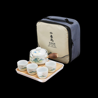 Ceramiczna herbata do herbaty Puer Porcelna Chińska kungfu Zestaw herbaty 360 rotacji herbaty i infuzer, przenośna herbata podróżna SE