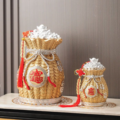 Unik sparegris kinesisk overflødighetshornharpiks Money Storage Jar Lucky Feng Shui Ornamenter Ultra-stor kapasitet bare inn, men ikke ute