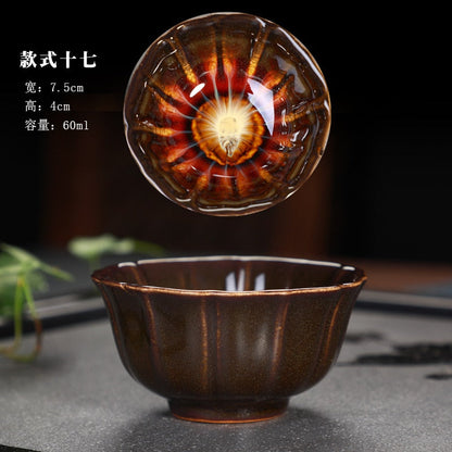 Grande xícara de chá Yuteki Tenmoku recria a tecnologia da dinastia Song antiga tigela de chá de cerâmica/JIANZHAN