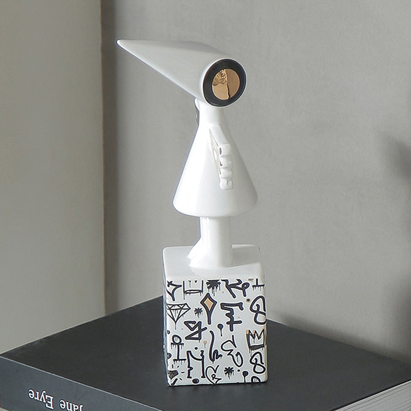 منتج جديد مبتكر تمثال وادي إيدا رافين من السيراميك مرسومة يدويًا ديكور مكتبي حديث ديكور غرفة المعيشة والمنزل