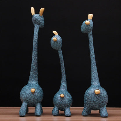 Figurine Decoratief harsstandbeeld voor woningdecoratie Europees creatief bruiloft Gift Giraffe beelden Home Decor Sculpture