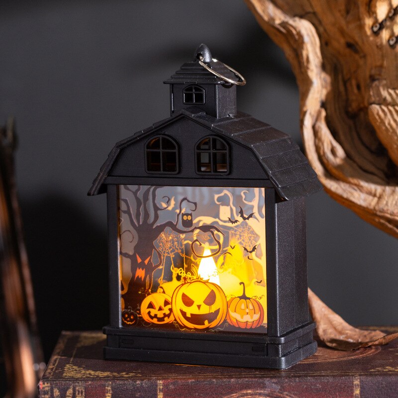 Lampe LED pour Halloween, bougie de terreur, citrouille, crâne de sorcière, lanterne pour Halloween, accessoire de décoration pour fête à domicile 