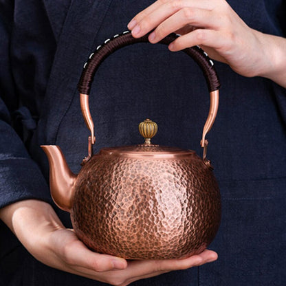 Cerimônia de chá chinesa de cobre Red Cerimônia chinesa feita de chá puro de chá de chá puro Copper Teaswear Retro Keep em boa saúde Chaleira