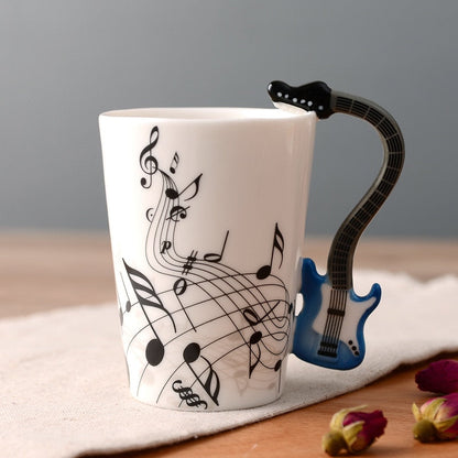 Новинка музыкальная чашка чашка керамическая гитара кофейные кружки личность чай/молоко/сок/лимонная бутылка для бутылки с водой рождественский день рождения