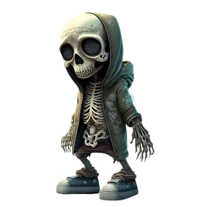 Resin Cool Skeleton Figuras de Halloween Figurina Calavera Horribles adornos de instrumentos de automóvil Decoración del escritorio