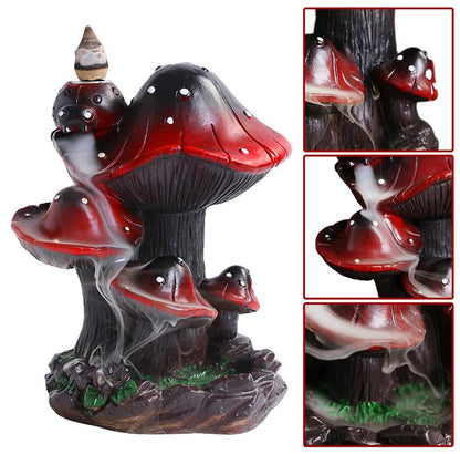 Cogumelo incenso em cascata queimador portátil portátil incenso home cogumelo alpine backflow incense queimador decoração ornamento