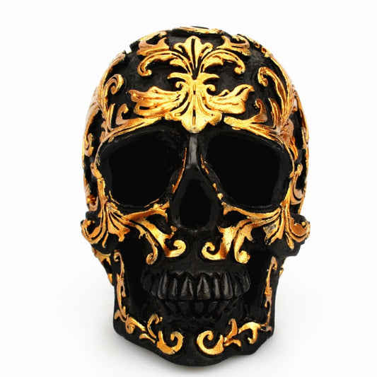 Главная золотая цветочная скелетная орнамент творческая смола черная скелет смешное украшение на рабочем столе домашнее украшение