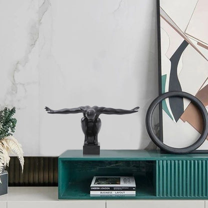 초록 스타일의 초록 전단지 수지 장식품 사치스러운 방 집 장식 액세서리 동상 예술 현대 가정 장식 선물