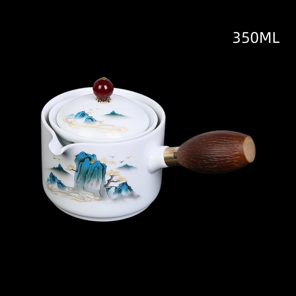 Ceramiczna herbata do herbaty Puer Porcelna Chińska kungfu Zestaw herbaty 360 rotacji herbaty i infuzer, przenośna herbata podróżna SE