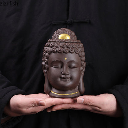 Buddha seramik teh balang teh tangki penyimpanan tangki dimeteraikan tangki teh bekas gula -gula balang penganjur teh kotak penyimpanan kotak teh teh