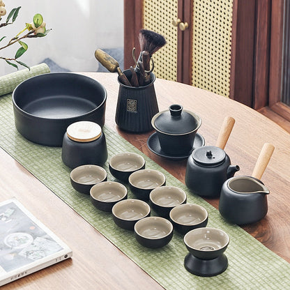 ערכת תה נסיעות סינית Gaiwan טקס טקס קרמיקה מערכות תה קרמיקה כוס תה כלים שלמים מתנה juego te כלי תה מטבח