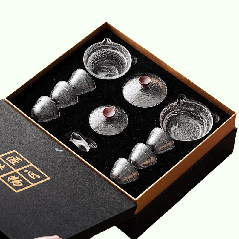 Kiinalainen Glasstea asetettu kung fu posliini teekuppi pottisarja kilpikonna teekannu Kungfu teaset puer oolong -teeseremonia teekaarat lahjapakkaus