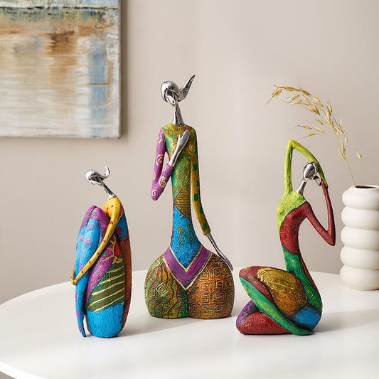 INS Abstrak Seni Wanita patung patung untuk patung resin dalaman warna hiasan rumah moden rumah hiasan angka hadiah