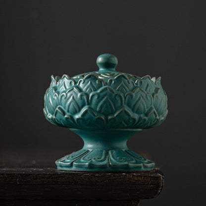 Zen keramik lotus dupa pembakar rumah dekorasi dupa kerucut cone nampan wadah dekorasi ruang teh gaya Cina