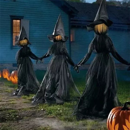 170cm Halloween Light-Up Witches Ghost Halloween decoração de adereços de terror esqueleto assustador para decoração de Halloween
