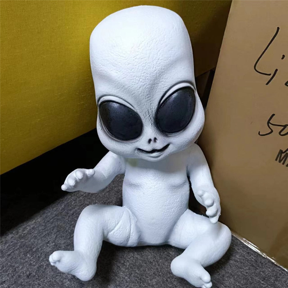 UFO 외계인 어린이 귀여운 동상 조각 큰 크기 대형 할로윈 인물 홈 데스크 주최자 사무실 액세서리 인형 선물을위한 장식