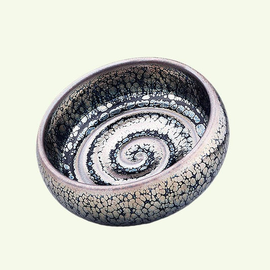 Jian Zhan Swirl Tenmoku Tea Cup Natural Clay Glaze Fire in Kiln Under 1300 Celcius Porcelain Tea Bowl Ceramic Teacup
