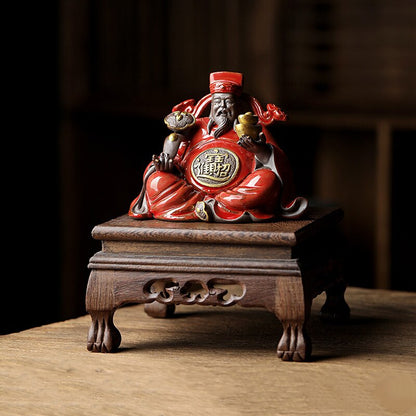 Seramik God Of Fortune Watak Patung Perhiasan, Ruang Tamu Rumah Rumah Cina Pejabat Patung Lucky Buddha Patung