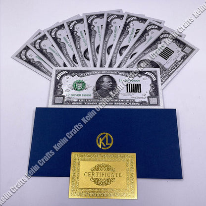 10pcs/lote EUA USA 100 Dollar Gold Failed BankNote Platsic Notas Estados Unidos da América com Envelope for Gifts