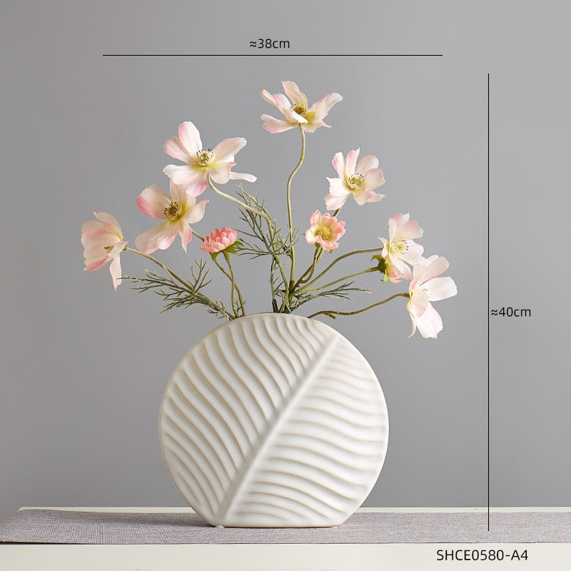 Dekorasi Rumah Modern Nordik Keramik Vas Bunga Dekorasi Ruang Tamu Interior Tabletop Vas Seni Kreatif Aksesori Dekoratif