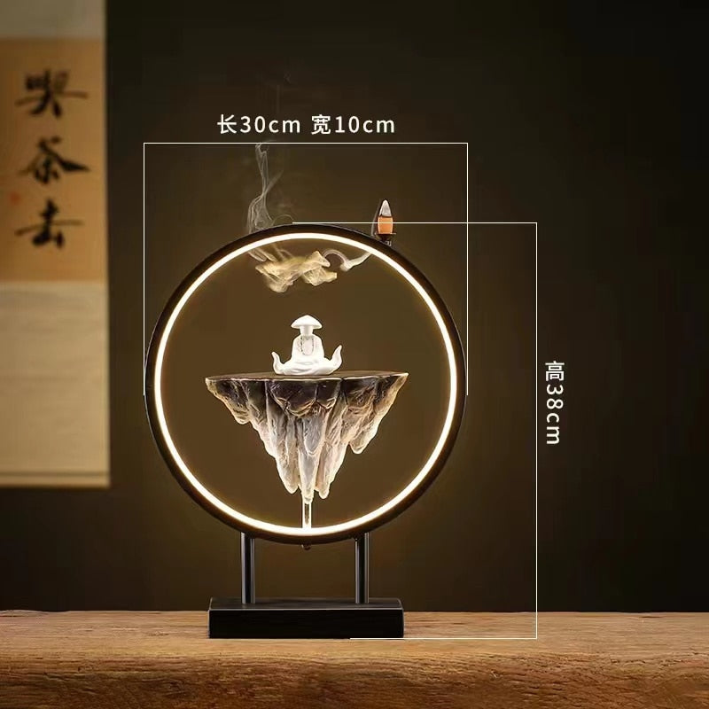 Rückfluss Weihrauch Brenner Haushalt Led Licht Ring Wohnzimmer Keramik Schmelzen Kerze Brenner Halter Kreative Chinesische Wohnkultur
