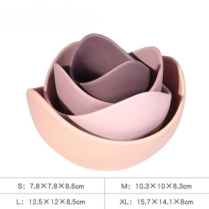 Nordisk stil Novelty Decor Lotus Flower Bowls Hjemmeinnredning Keramisk håndverk Kitchen Accessories Interior Tabletop Storage Bowls Gift