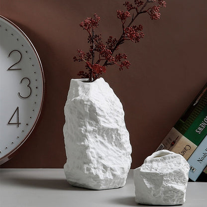 Decorazione del vaso ceramico roccioso creativo Disposizione fiore di fiore secco fiore semplice
