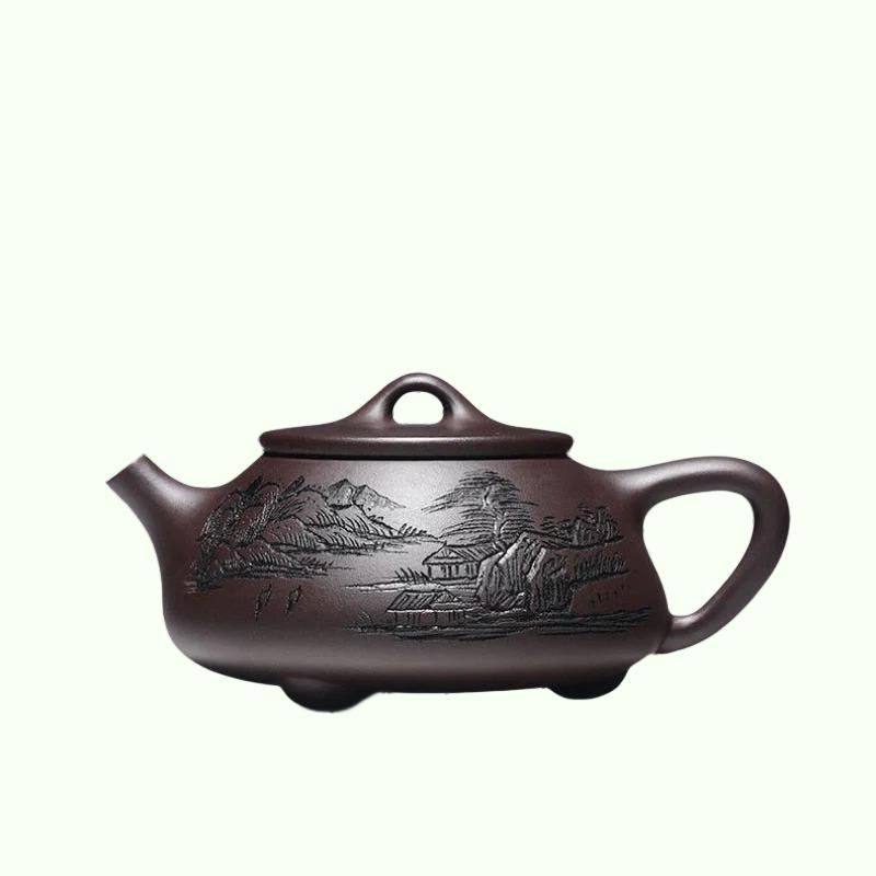 260 ml yixing argila roxa bule filtro artesanal xishi tea pane