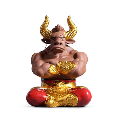 Mytisk TV -karakter bull demon king sculpture statue keramisk kunst dominerende hjem stue soverom dekorasjon ornamenter