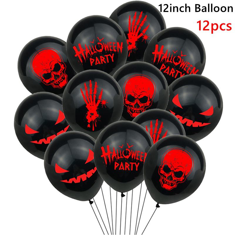 12/1pcs Halloween duch Balloons Toys Spider Witch Bat Dypkin Skeleton Horror Halloween Decoration Decoration Festival Party