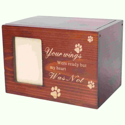 Kremasjon Urn Pet Cinerary Cast Wood Memorial Box Ashes Keepsake Small Animals Pet Cats Dogs Begravelsesforsyning
