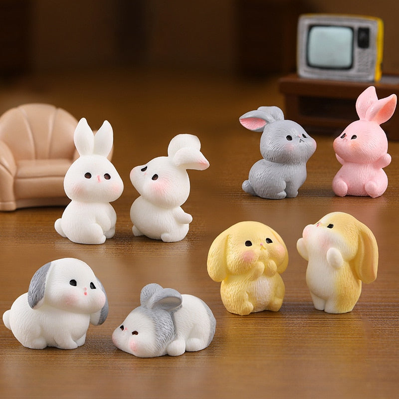 2023 Hot Christmas Easter Rabbit Figurine Landschap Huis Kawaii Room Decor Miniatuur Fairy Garden Decoratie Accessoires Modern