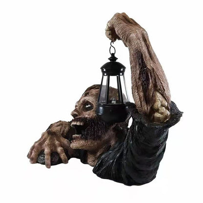 Ny halloween zombie lanterne harpiks håndværk dekoration haven ornamenter horror skulptur