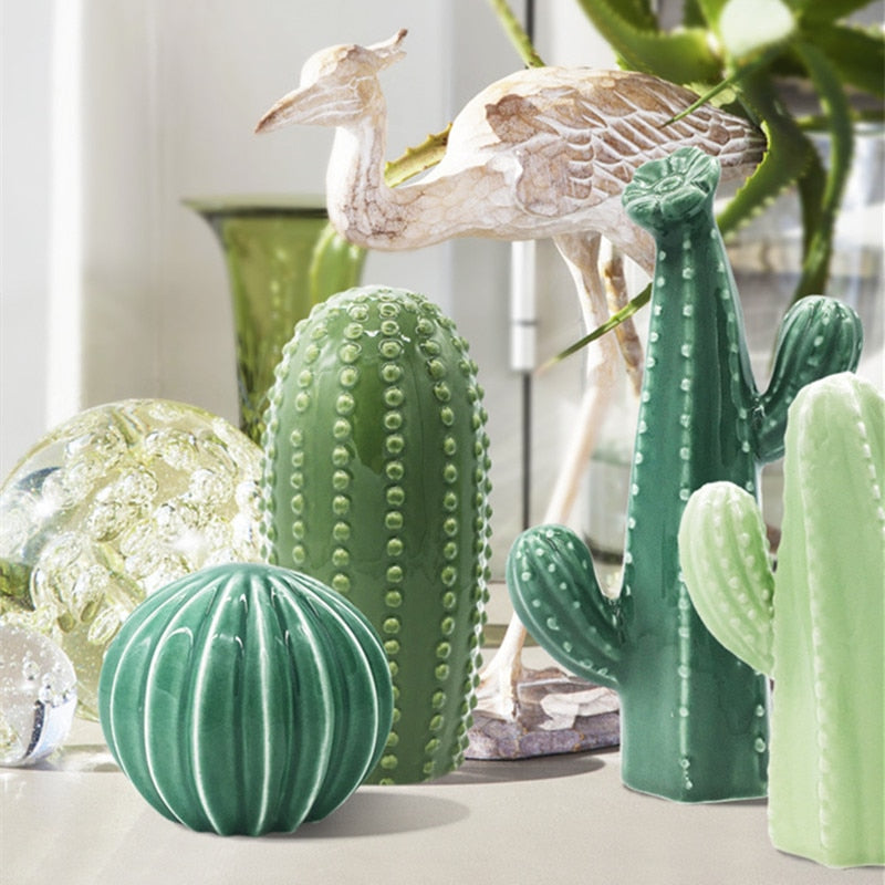 Decorazione orientale 2023 decorazioni per camera Cactus verde casa estetica estetica cactus decorazioni per decori per la casa presenta cactus in ceramica
