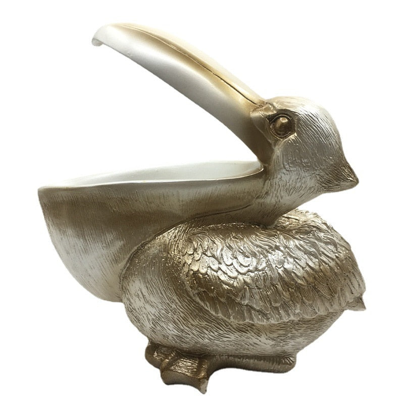 Europäischer Kormoran-Vogel mit großem Mund, Kunstharz, Heimtextilien, Dekoration, Roségold, Heimdekoration, Box, Schmuckschatulle, Ornamente 