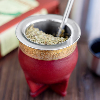 Piala pasangan argentina yerba dengan teh teh jerami cawan satu jodoh bombilla (jerami) berus pembersih