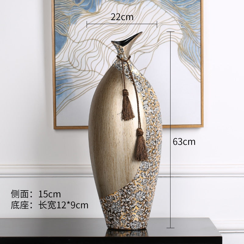 Keramik Dekorasi Rumah Tiongkok Baru Vas Dekorasi Ruang Tamu TV Kabinet Model Model Dekorasi Ruang Luxury Decals