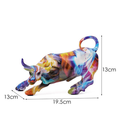 Resin Statue Animal Bitcoin Bull Nordic Abstract Ornaments For Figurines For Interior Sculpture Room Home Decor