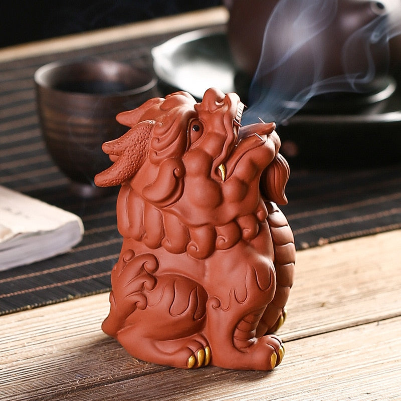 Burner incenso creativo Burner Sandalo di sandalo Pixiu Decorazione per animali da tè a sabbia viola boutique tavolo da tè kung fu accessori set da tè