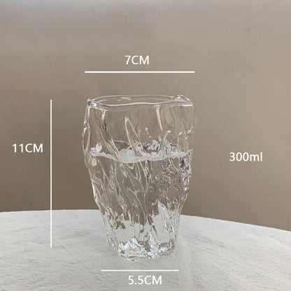 10oz Glass Water Cup Twist Cawan Cawan Rumah Rumah Jus Jus Teh Cawan Cawan Cawan Bir Ins Gaya Korea Susu Cawan Kopi Mug Kopi