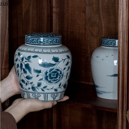Ceramic Airtight Jar Tea Box Tea Caddy Moisture-Proof Storage Tank Tea Container Storage Bottle Tea Organizer Candy Jar Tea