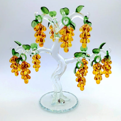 36 Hangt Crystal Grape Tree Decorations Fengshui Glass Craft Home Decor Figurines Kerstnieuwjaar Geschenken Souvenirs Ornamenten