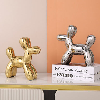 Nordisk stil Keramisk håndverk Ballonghund Piggie Bank Hjem dekorasjon Inngang Stue TV -skap Ornament Barnas gave