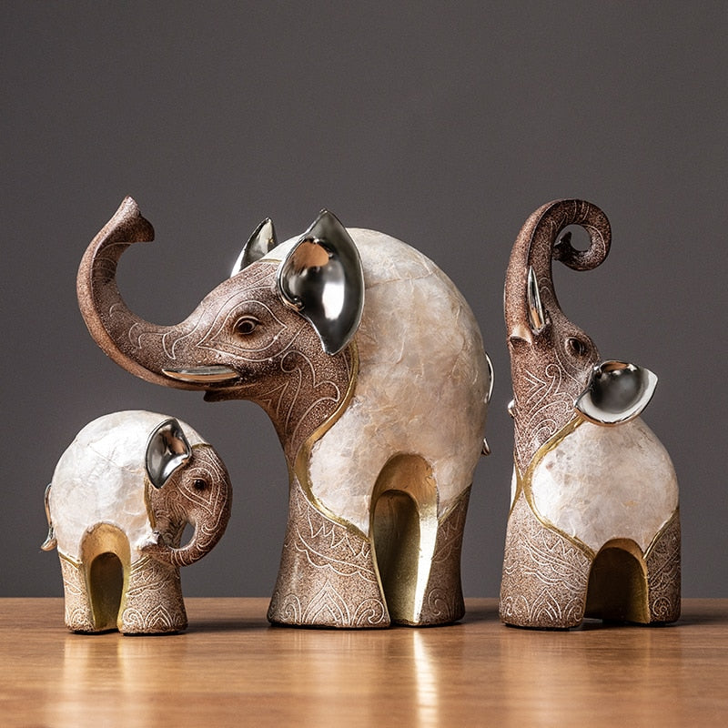 Statue d'éléphant décorative de style indien, statues décoratives de bureau, décoration de maison, figurine d'éléphant, figurines rétro 